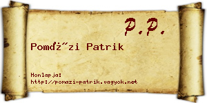 Pomázi Patrik névjegykártya